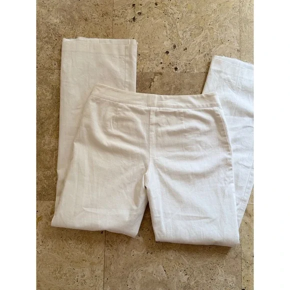 White House Black Market White Horsebit Detail Flare Leg Trousers Pants 6 - Picture 3 of 6